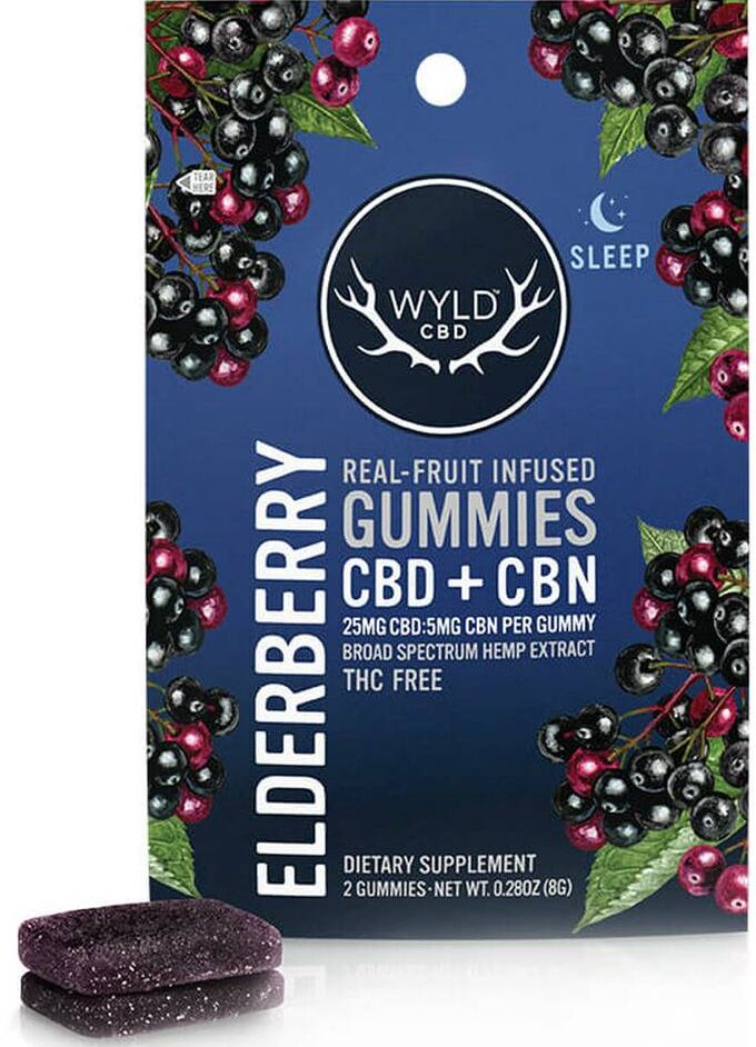 WYLD CBD Gummies with CBN 25/5mg 2 count Elderberry
