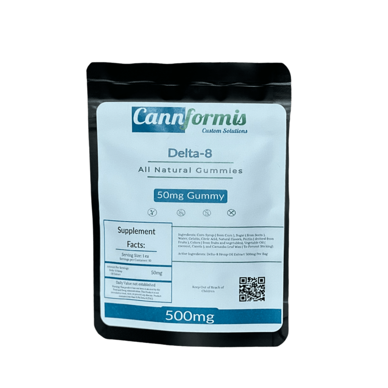 Cannformis Delta 8 all natural gummies with 50mg each and 10ct