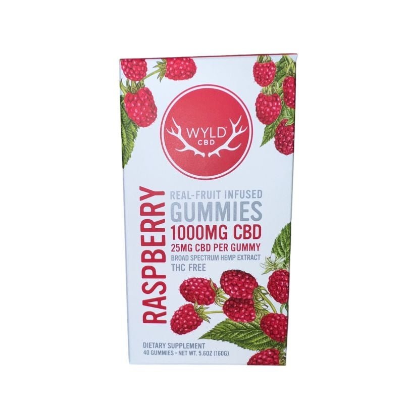 Wyld cbd gummies raspberry flavor 40 count 25mg each