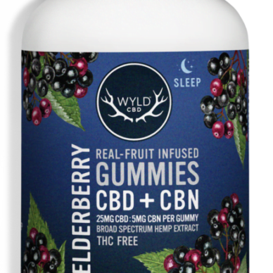Wyld CBD and CBN Gummies Elderberry 25mg each 40 count