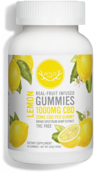 WYLD CBD Gummies 25mg Broad Spectrum 40 Count Lemon