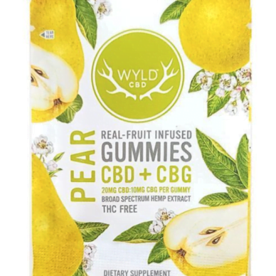 WYLD CBD Gummies with CBG 20/10mg Broad Spectrum 2 count Pear