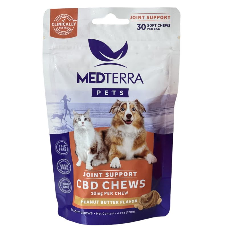 Medterra joint support CBD dog chews 10mg each 30ct