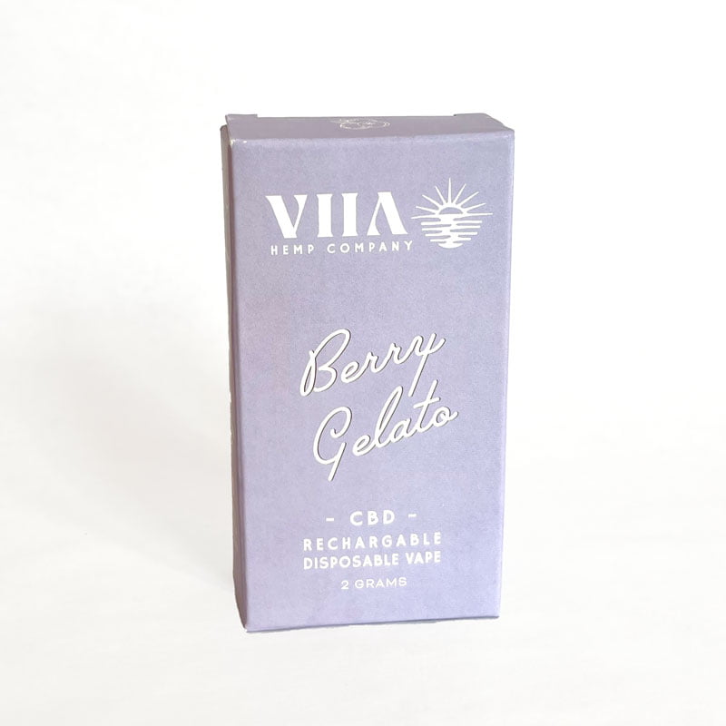 VIIA Hemp Broad Spectrum Rechargeable and Disposable CBD Vape 2000mg Berry Gelato