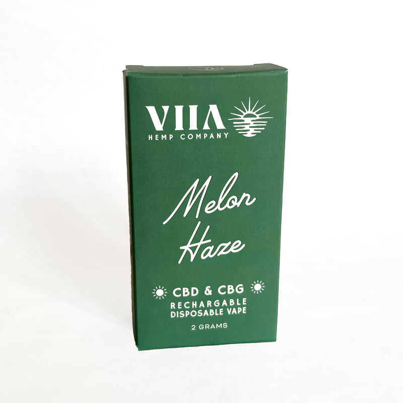 VIIA Hemp CBD and CBG Rechargeable and Disposable 2000mg Vape Melon Haze